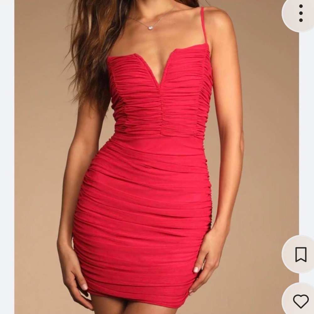 Lulu's Here and Wow Pink Ruched Bodycon Mini Dress